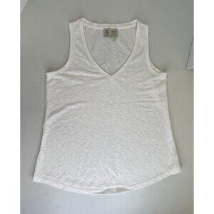 Saturday Sunday Anthropologie V Neck Slub Knit Tank Size Small White Sleeveless
